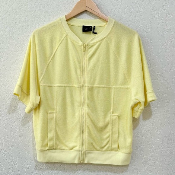 Out from under terry track zip up short sleeve jacket women’s size small - Picture 3 of 7